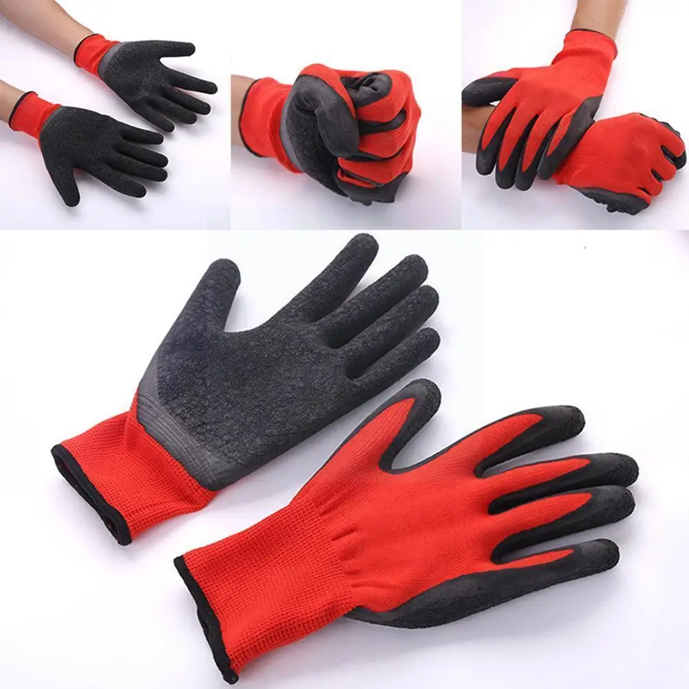 

1pair Working Glove Women Men Breathable Garden Rubber Hand Gloves Scratch-resistant For Fishing Clamming Restoration Work G6R6
