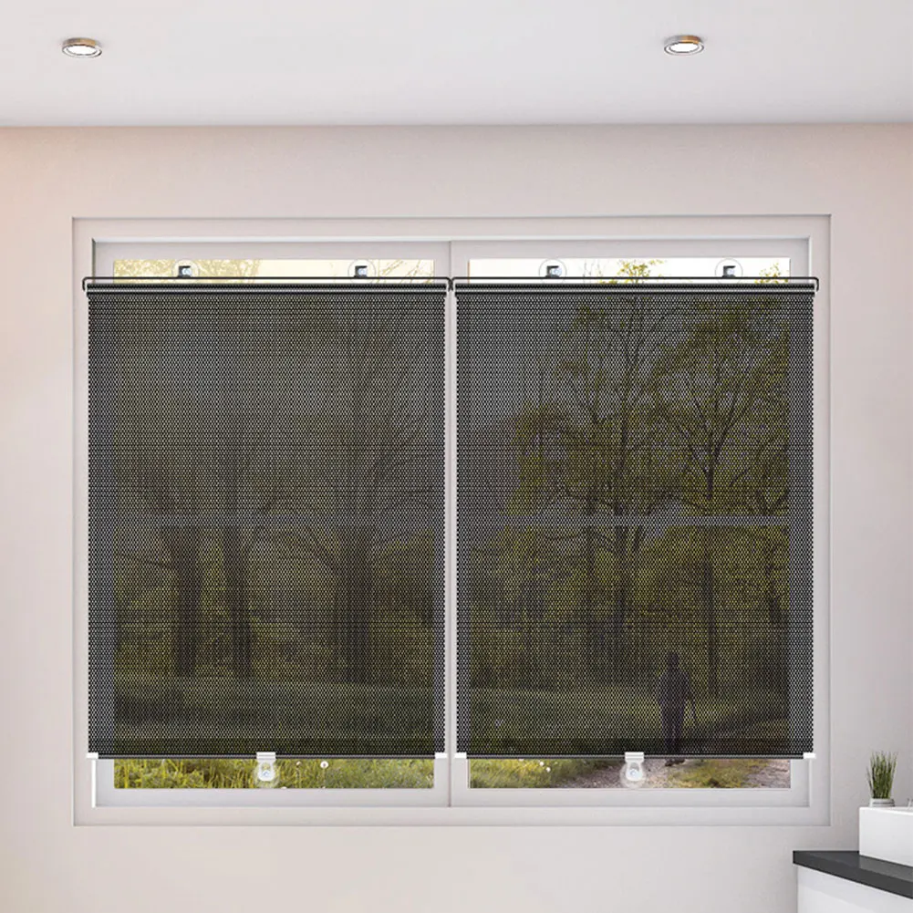Universal Roller Blinds Nail-free Blackout Curtain Easy To Install Window Sun-shading Curtains for Car Bedroom Kitchen Office