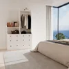 armoire and Drawers Design, Ample Storage Space Whites Closet  Metal Handles, Fits All Home Decor Styles, Wardrobe 5