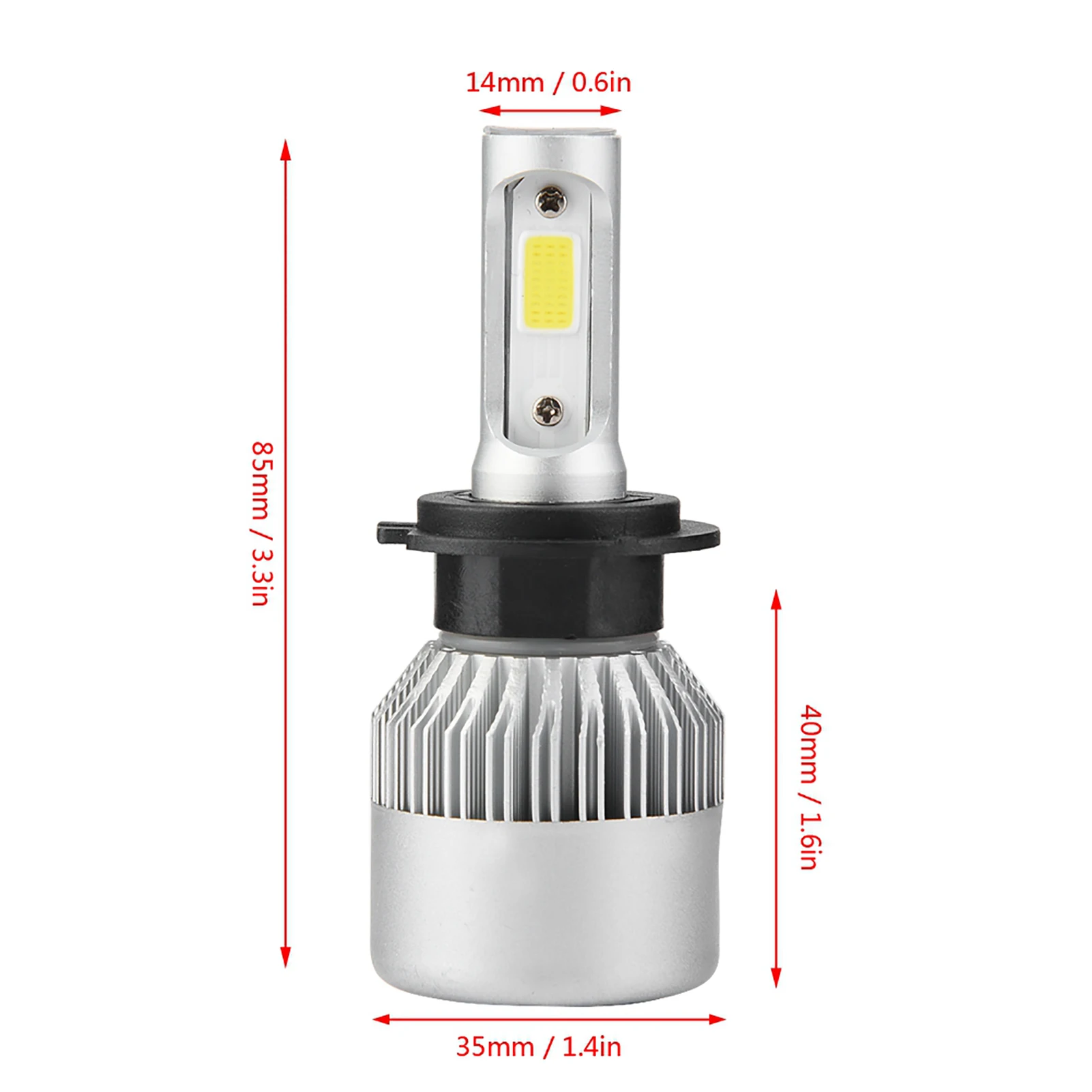 1 쌍의 자동차 H7 LED 헤드라이트 자동 전구 6000K 실버 36W 8000LM 헤드라이트 자동차 헤드라이트 전구 자동차 액세서리