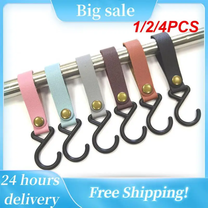 

1/2/4PCS Outdoor Camping Hooks S-Shaped Leather Hanging Hooks Triangle Storage Rack Shelf Hooks Keychain Portable Camping