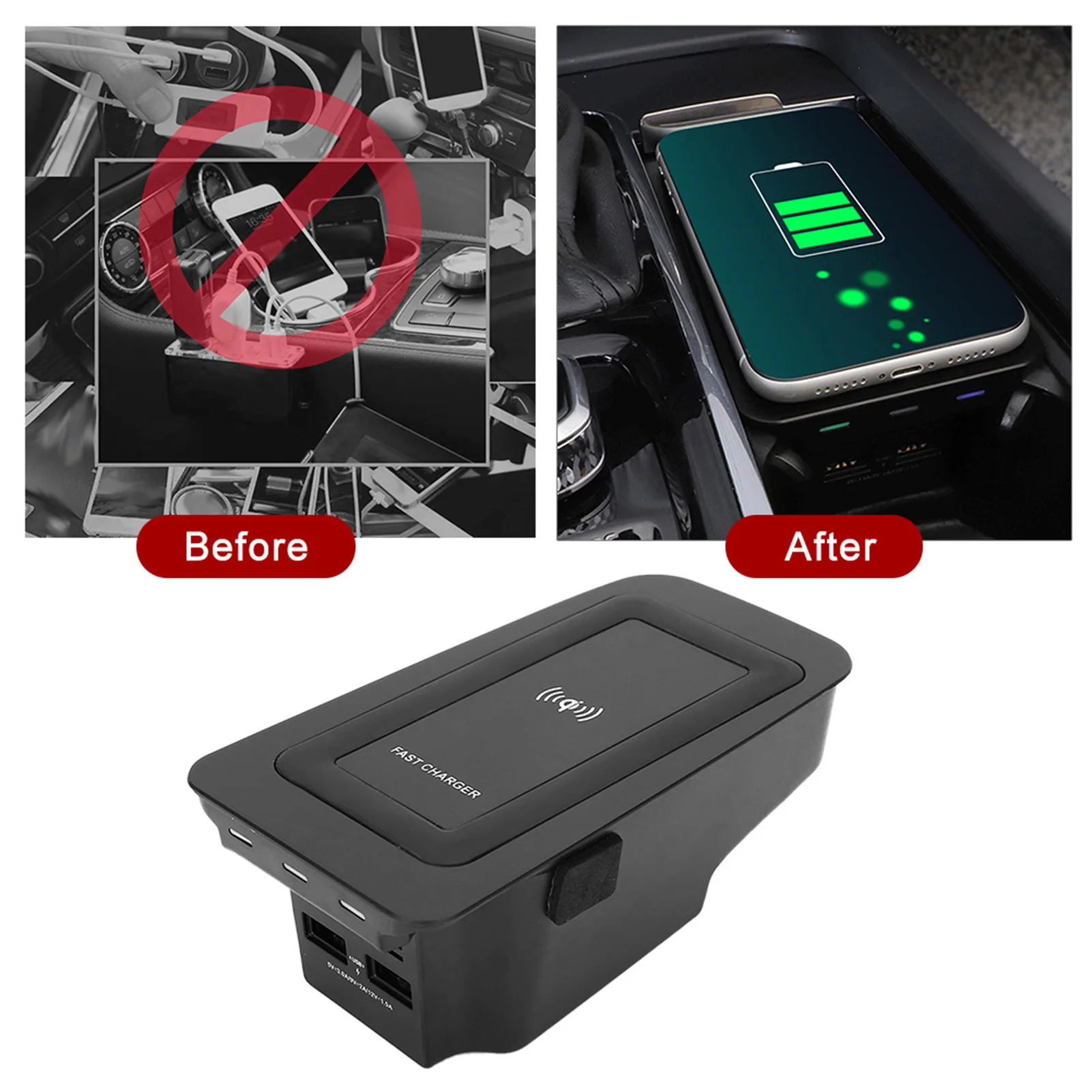 Quick Wireless Car Charging Plate 15W Wireless Charging Plate Induction Fit for S60/V60/XC60/S90/V90/XC90