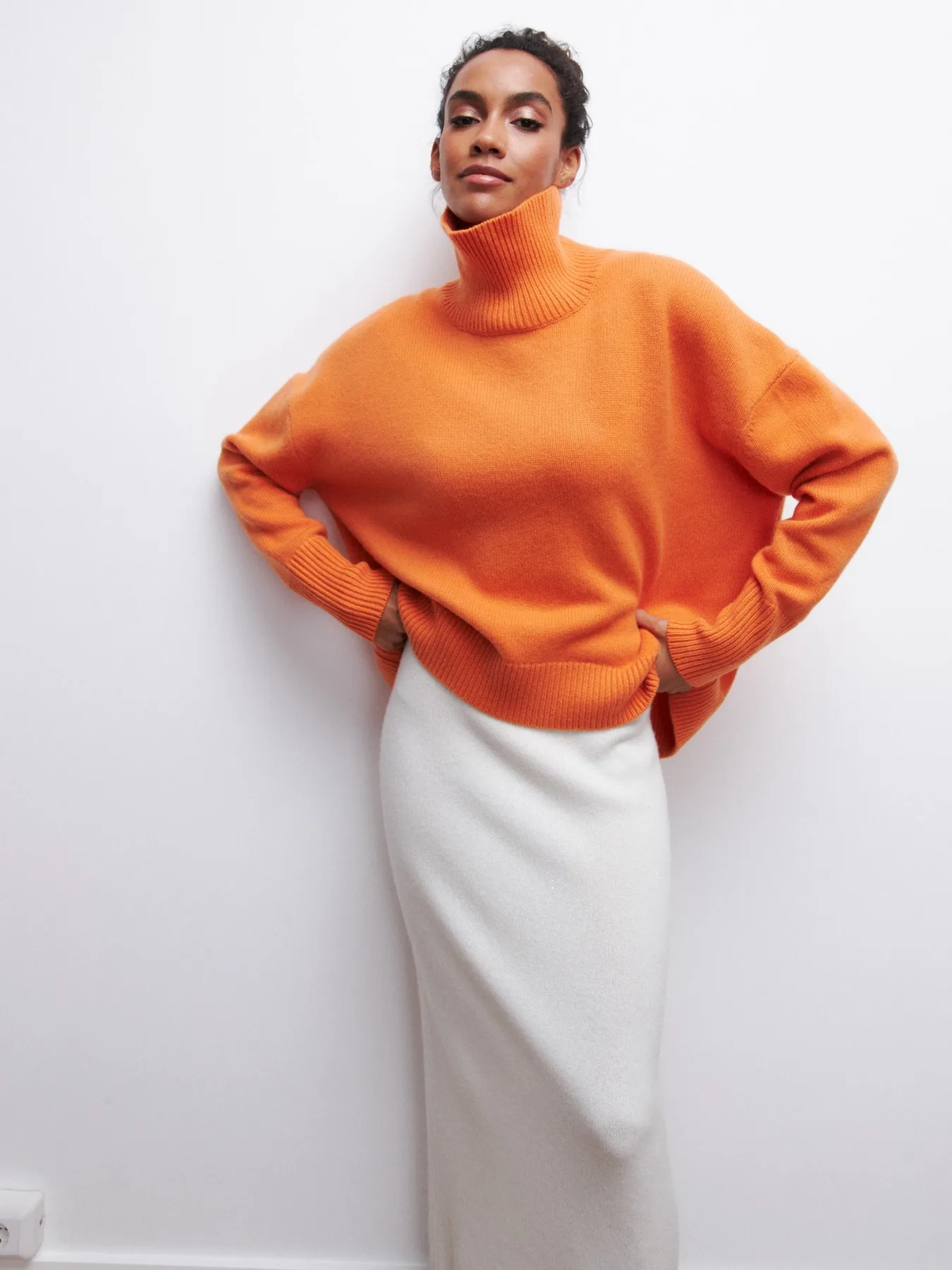 Oversized Knitted Sweaters Loose Women Pullovers Autumn Winter Basics Tops Jumper Warm Female Turtleneck Pulers Sweaters_voghion.com