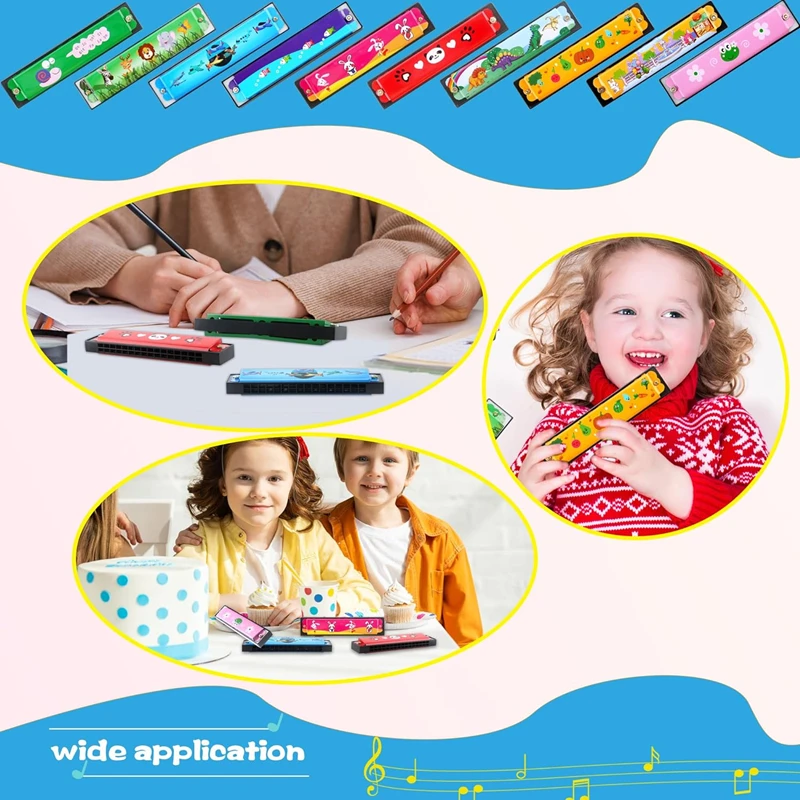 New 16 Holes Children Wooden Harmonica Musical Instrument Toys Music Teaching Aids Puzzle Early Education Kindergarten Beginners 5
