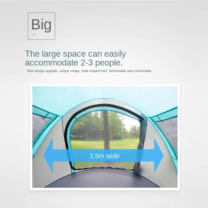 Outdoor Camping Tent 3-4 People Fully Automatic Speed Opening Ultra Lightweight Portable Rainproof Beach Tent