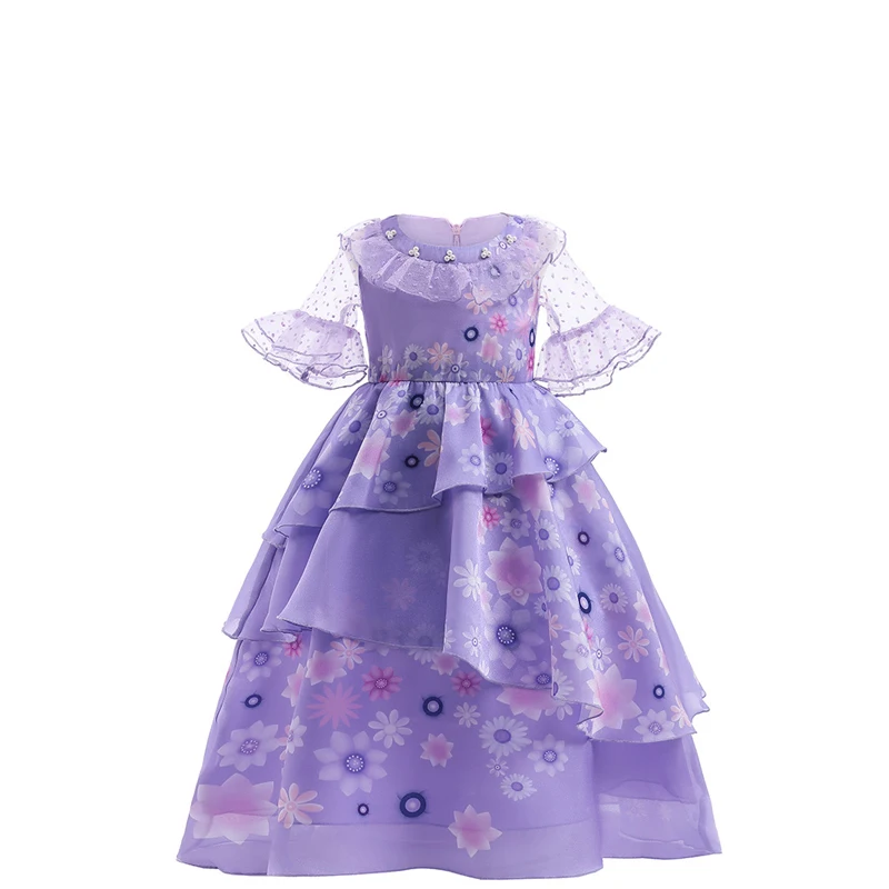 pirate costume women Flower Girls Encanto Isabella Dress Mirabel Charm Cosplay Princess Costume Children Fancy Dress Carnival Party Supply Kids Gift anime cosplay Cosplay Costumes