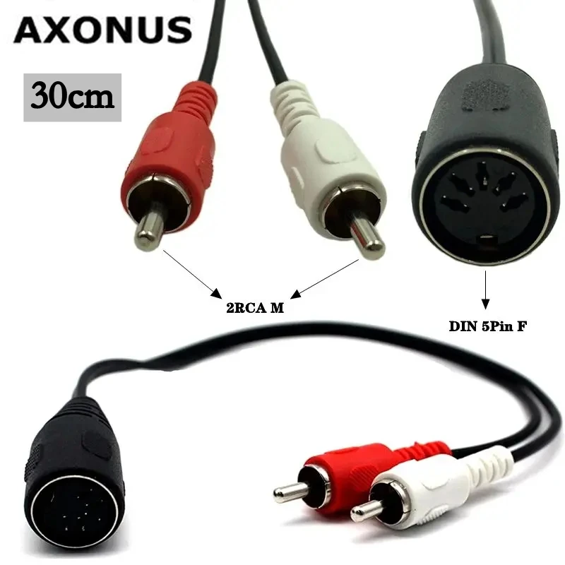 Cavo Adattatore Per Dispositivo Audio Vecchio Stile Din Femmina A 2Rca Lotus Maschio A 5 Core 5 Pin Din Femmina 0.3M/0.5M/1.5M