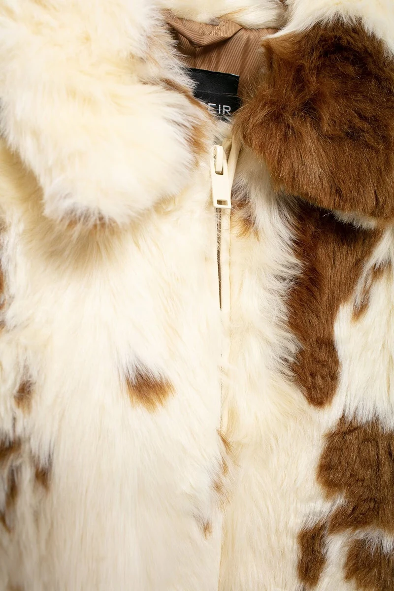 thumbnail image 4 of Abrigo polar con estampado de leopardo para mujer, chaqueta peluda de moda de otoño e invierno, abrigo cárdigan esponjoso de piel sintética, 4 of 5