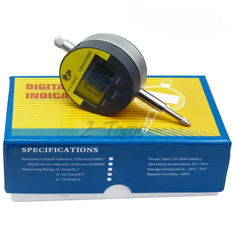 IP54 Digital Dial Indicator – 0.001mm Electronic Indicator Gauge, 12.7mm (0.5") Travel, Metric/Inch LCD Micrometer with Protective Case 6