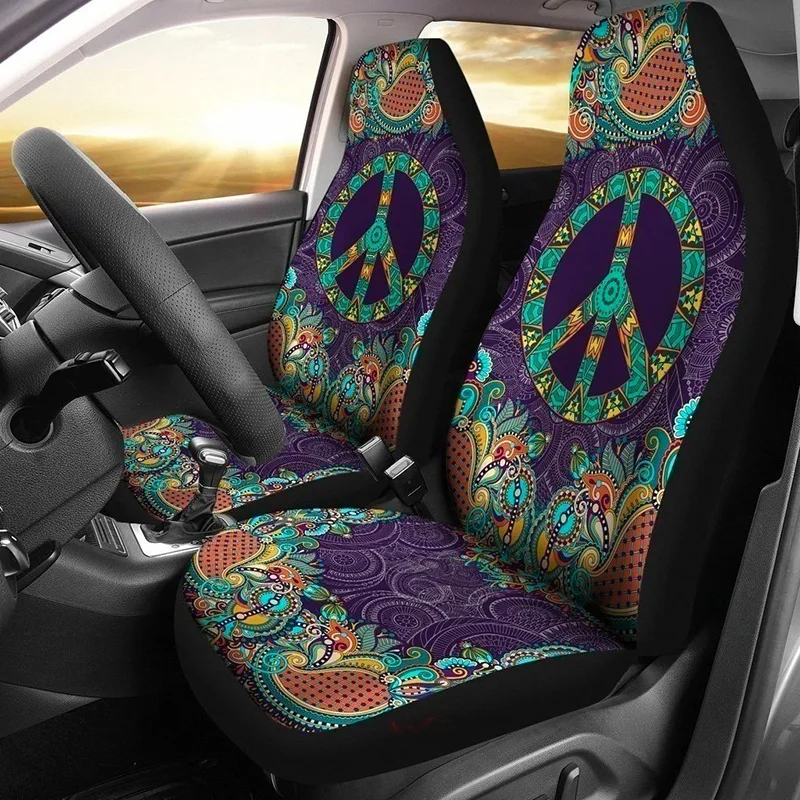 Housses de siège de voiture Boho Crochet, carré de grand-mère