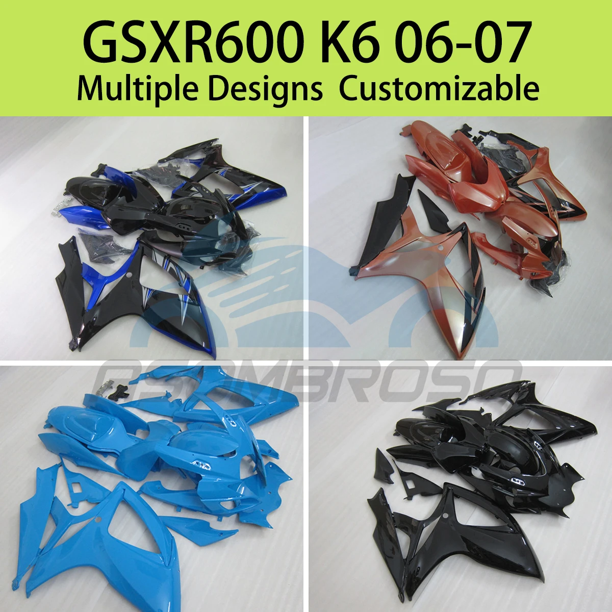 

Full Fairing Kit for SUZUKI GSXR 600 750 K6 06 07 Motorcycle Bodywork Injection Cowling Fairings GSXR600 GSXR750 2006 2007