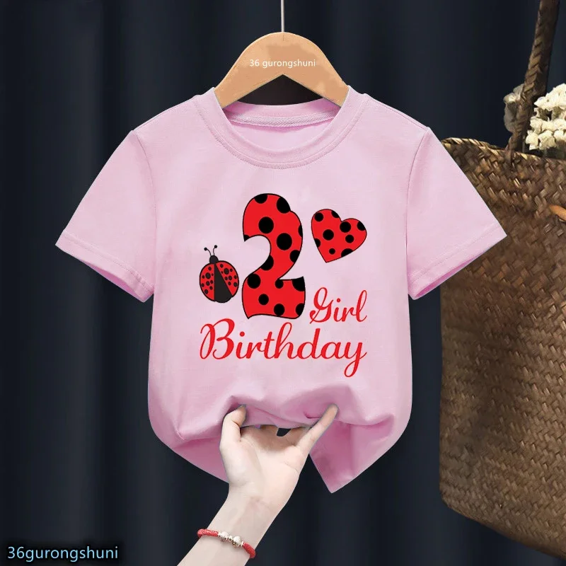 thumbnail image 1 of Camiseta divertida de algodón con mariquita roja y números del 1 al 10 para niños, regalo de cumpleaños, ropa Harajuku para niños y niñas, camiseta de manga corta de verano para bebés, 1 of 5