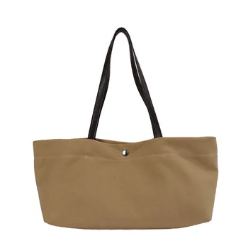 Borsa a Tracolla Hobo, Borsa a Mano da Donna a Tinta Unita con Silhouette Allungata, Borsa Leggera in Tela per il Pendolarismo
