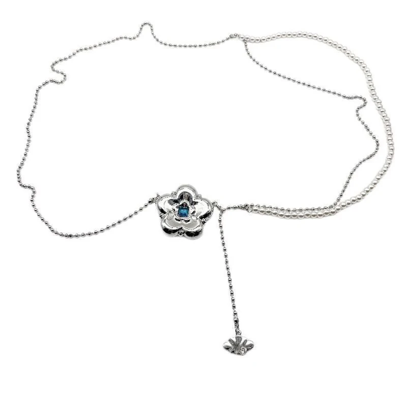 

Hip Hop Waist Belt Elegant Pearls for American Street Dance Music Festival