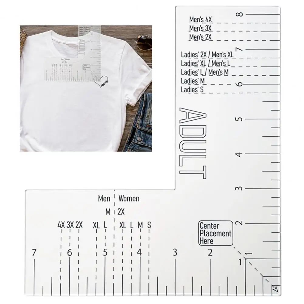T Shirt Measurement Ruler Acrylic T Shirt Ruler Measuring Tool For Heat  Press Screen Printing Sublimation For Professional - AliExpress