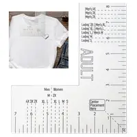 T-shirt Ruler Acrylic Left Chest Logo Placement Tool Heat Press T-shirt Ruler Adult Size Precise Scale Clothes Measuring Tool 1