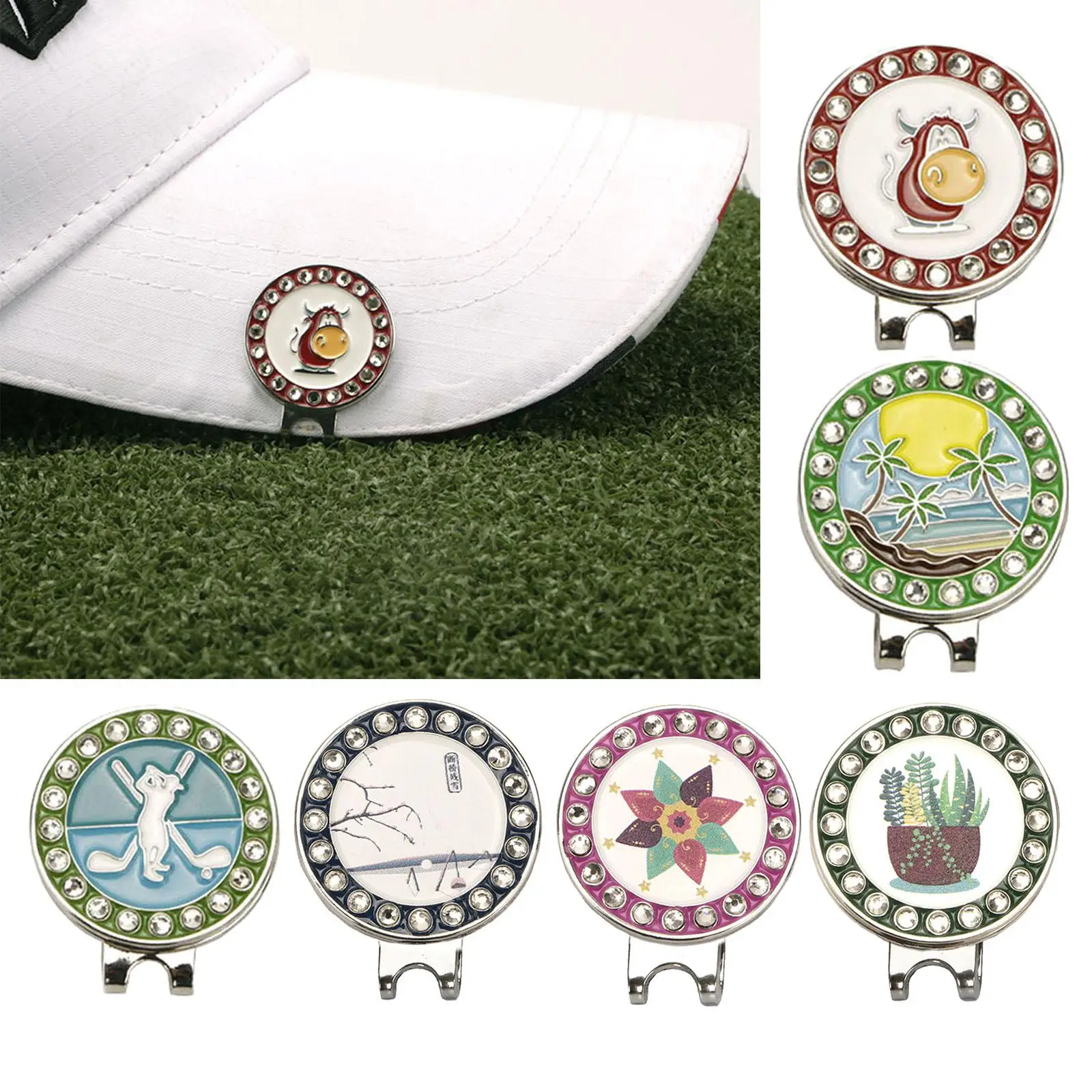 Golf Ball Marker Hat Clip Golf Putting Training Ball Position Accessories Hat Clips Removable