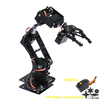 Kit braccio robotico Braccio robot di programmazione 6DOF Kit robot di programmazione fai-da-te con codice open source e tutorial Motore analogico da 180 gradi