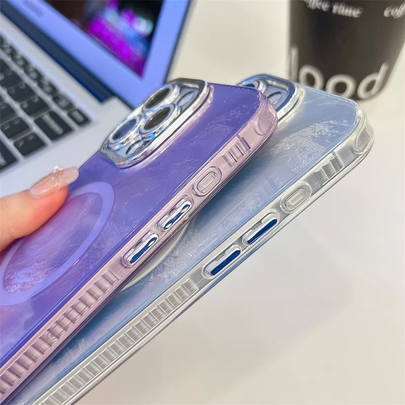 Magnetic Laser Glitter Phone Case For Iphone With Magsafe Support_voghion.com