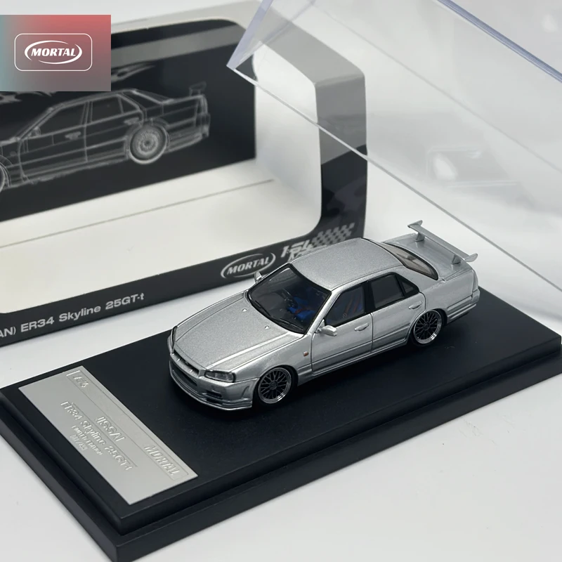 Mortal 1:64 Silver ER34 SYKINE 25GT-T purple gray alloy car