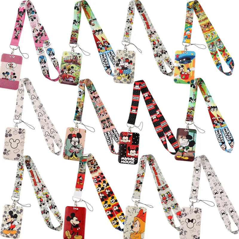 Mickey mouse Neck Keychain Necklace Webbings Ribbons Anime Cartoon Neck ...