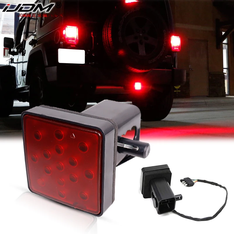 1pc Car taillight Trailer Truck Hitch Towing Receiver Cover Red 15-LED LED Tail/