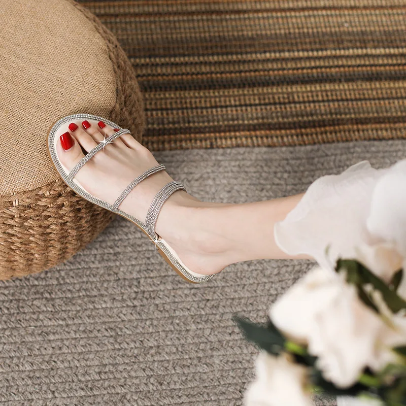 

Женские босоножки на плоской подошве, повседневные сандалии в европейском и американском стиле, модель 2023 на лето, 4504