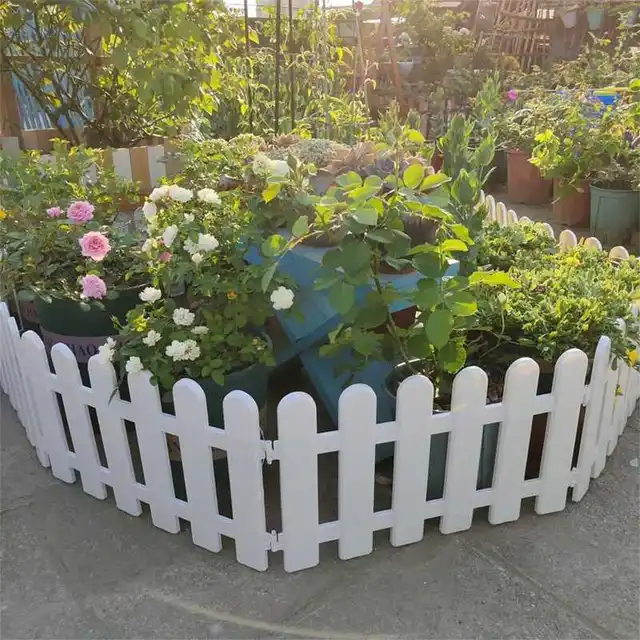 Fehér Edgings Kerti Piket Kerítés Díszítő Füves Gyep Virágágyak Növényi Szegélyek Beltéri És Kültéri Villákhoz
