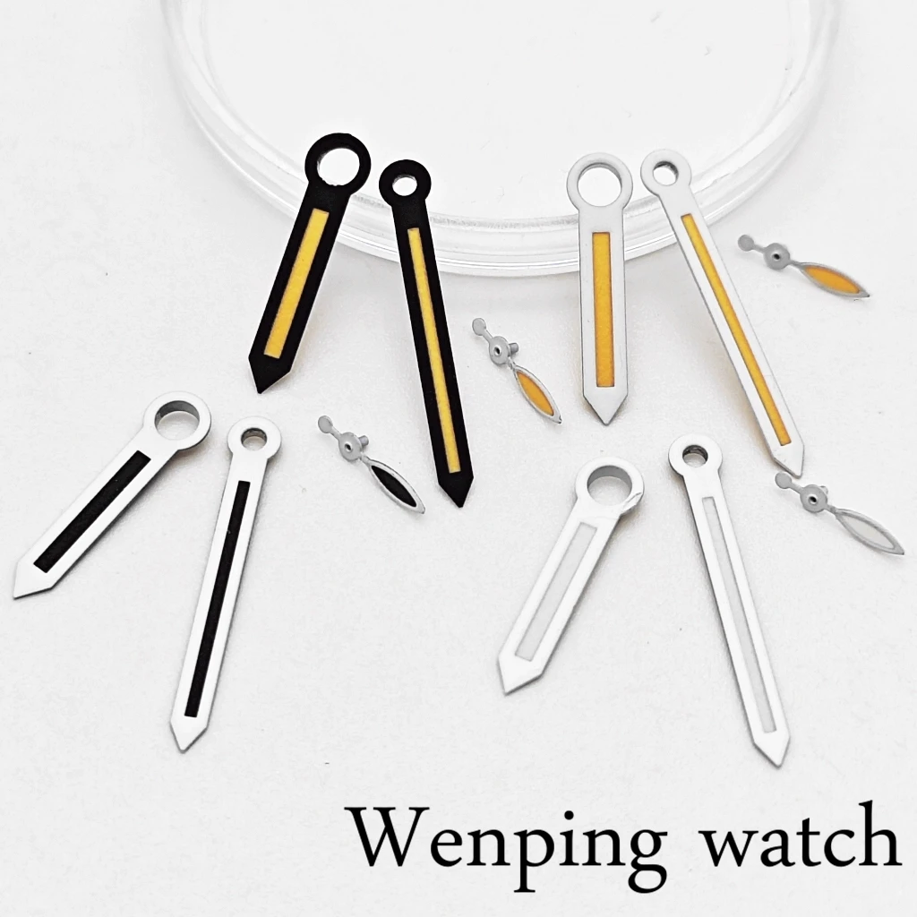 Silver, Blue, Gold, Rose Gold, and Gun Color Watch Hands with Green Luminous Finish - Timepiece Enhancement Accessory