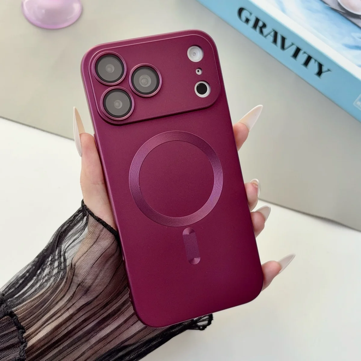 Metallic Magnetic Soft Case with Lens Protection and Wireless Charging Compatibility