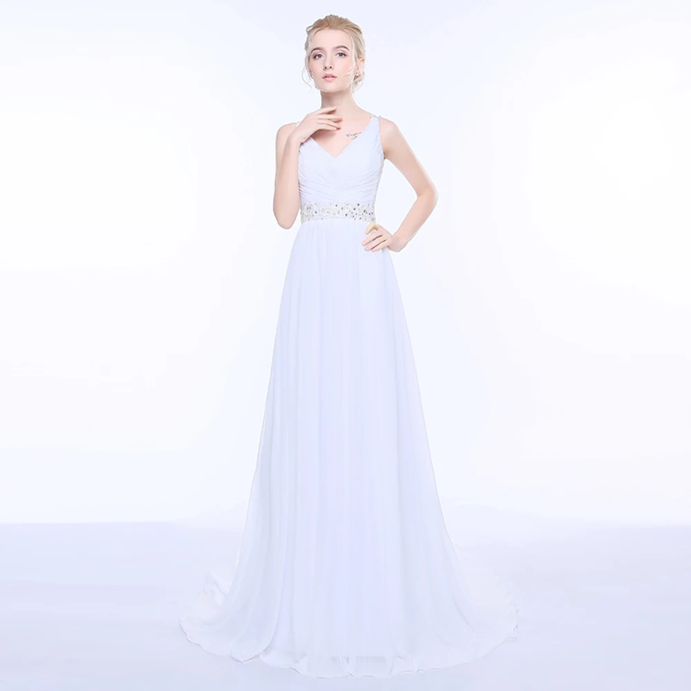 

Jiayigong Vintage Wedding Dress Cap Sleeve V Neck Sequin Applique A Line Sweep Train Bridal Gown Backless Robe Mariage Dresses