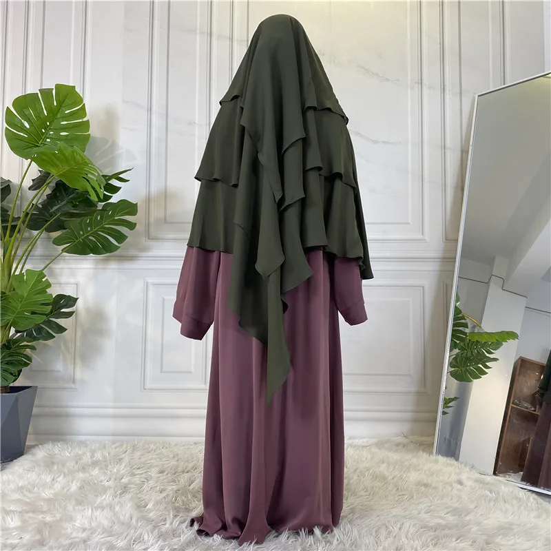 Overhead Khimar Donne Musulmane Chiffon Grande Sciarpa Niqab Ramadan Eid Preghiera Indumento Vestiti Burqa Arabo Islamico Foulard Hijab