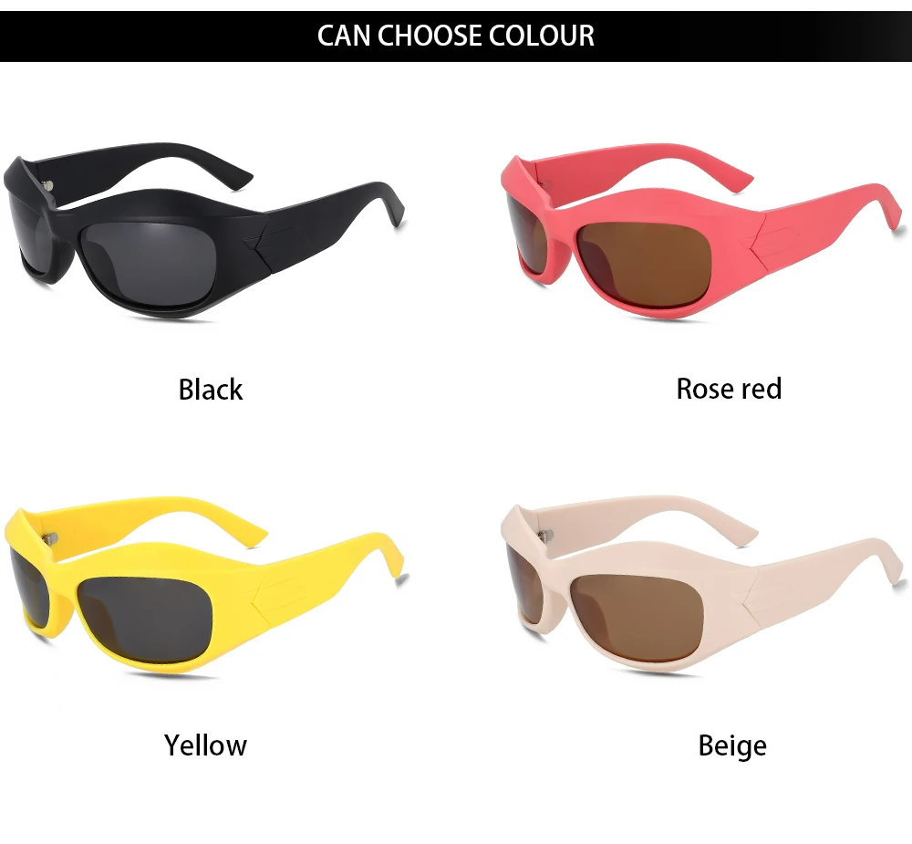 CCspace Polarisierte Sonnenbrille für Damen, Modische Sport-Sonnenbrille für Damen, Luxusmarke, Steampunk-Brille für Herren, UV400-Schutz – Detail 4