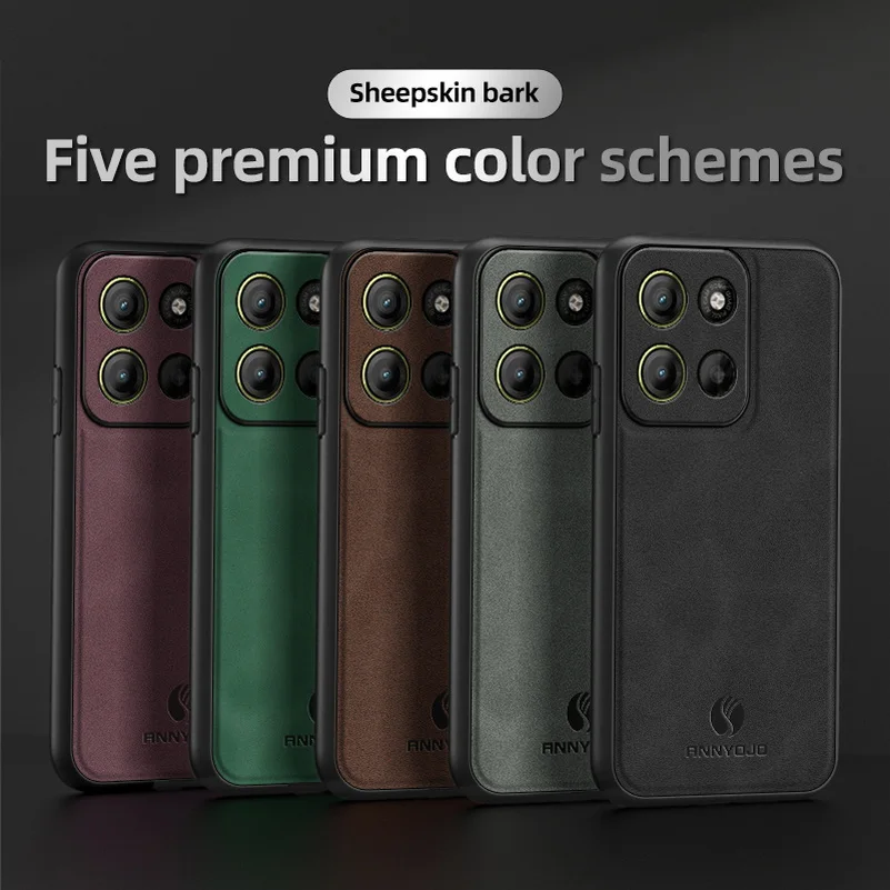 Sleek Matte Leather Case with Built-in Metal Car Holder