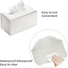Tissue Box Cover PU Leather Rectangular Tissue Box Case Organizer Holder for Vanity Countertop, Night Stands, Livingroom, Office 3