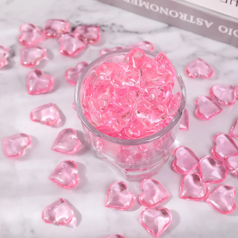 10/30/50 Stück rot rosa klar Acryl herzförmige Kunststoff Edelstein rote Lippen Hochzeit Valentinstag Tischdekoration Vasenfüllung – Detail 5