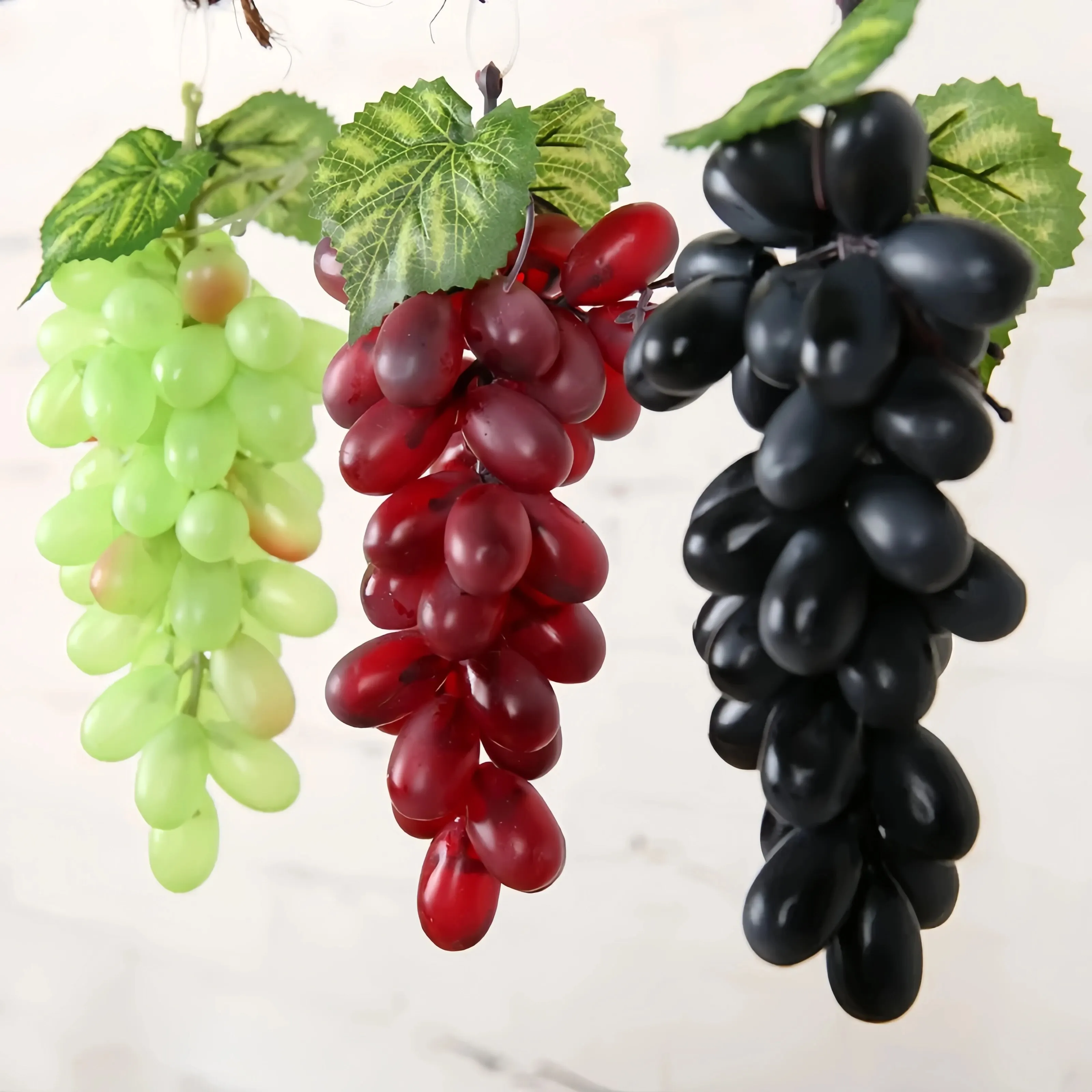 Artificial Fruits And Vegetables Artificial Grapes Simulation Grape String Artificial Fruit Decoration Hanging Plastic Grapes Fake Ornament For Home Decor