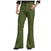 Mens Flare Pants Solid Slim Fit Long Pants Outdoor High Waist Zipper Button Casual Pants Trousers 2024 Autumn High Street Wear 2