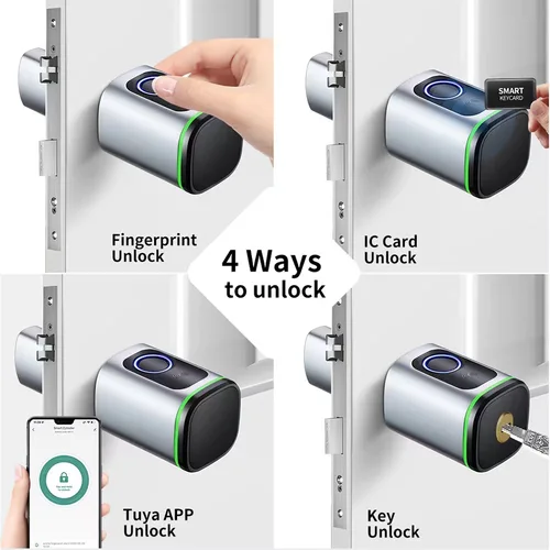 Tuya BLE DIY 실린더 코어 생체 지문 카드 TTLock, 앱 전자 도어 잠금, 게이트웨이가 있는 유로 실린더 스마트 잠금 2