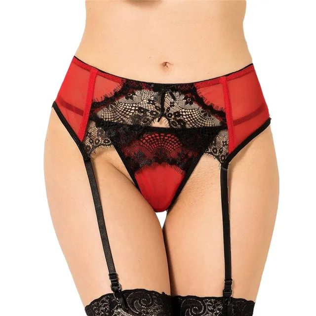 Conjunto de lencería Sexy para mujer, Liga de encaje y negro, ropa interior, tirantes, vestido de noche de boda, ligas| | -