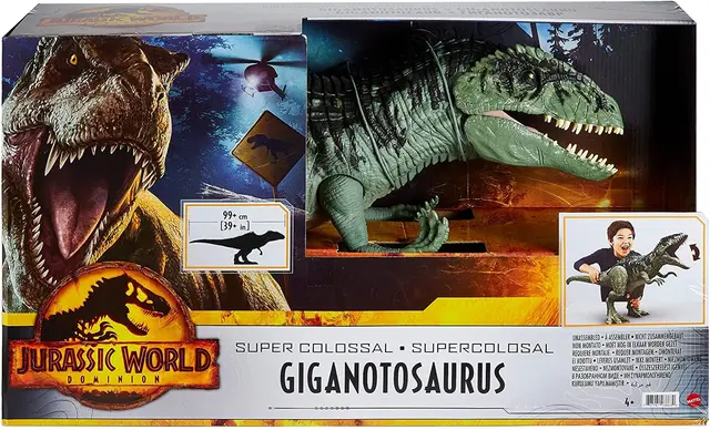 Jurassic World GWD68 Dominion Super Colossal Giganotosaurus Action Figure Extra Large Dinosaur Movable Joints Stomach-Release 6