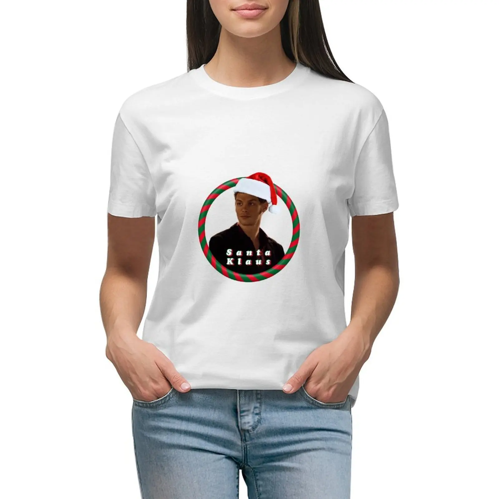 

Santa Klaus - Klaus Mikaelson TVD T-shirt kawaii clothes graphics t shirts for Women