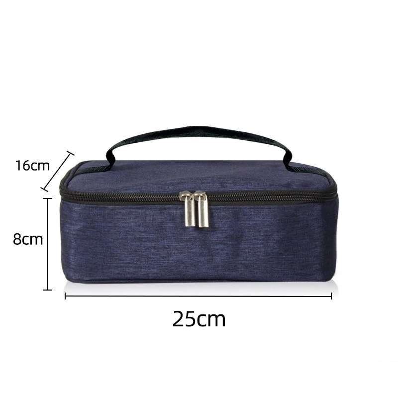 Bento Bag With Handle Double Zipper Waterproof Rectangle Portable Thermal Lunch Box Pouch Insulated Food Bento Storage Container - 6
