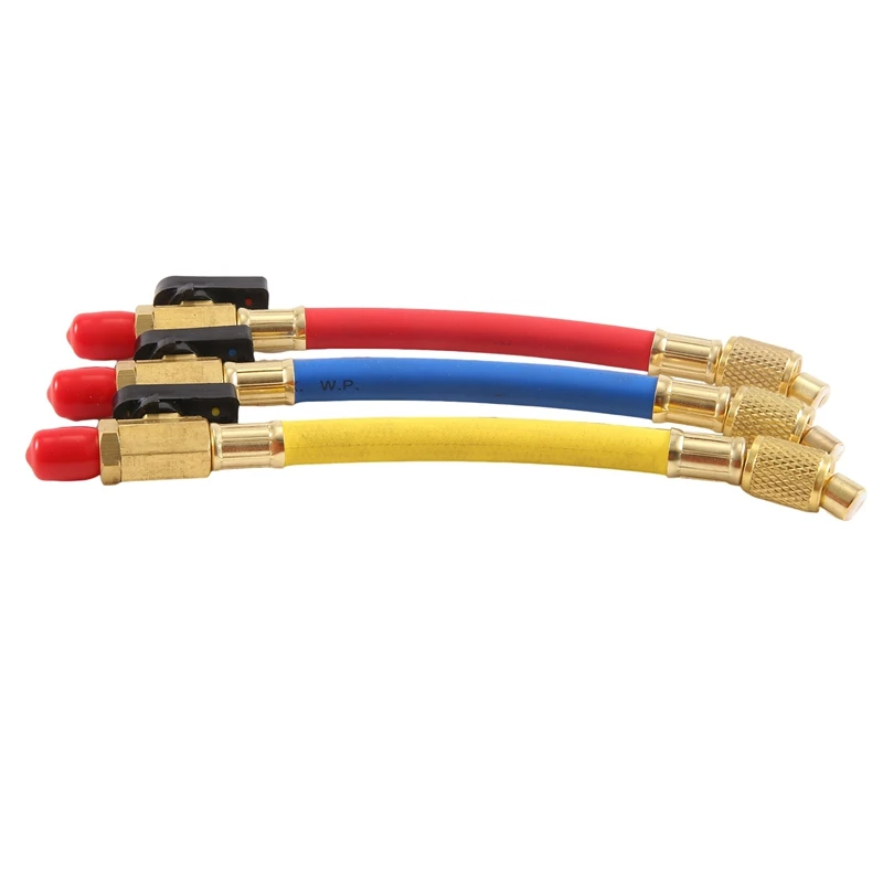 

R134A R410 R22 PSI набор манометров для трубопроводов A/C, шланги для холодильного оборудования HVAC, шланги для хладагента с шаровым клапаном, запасные части