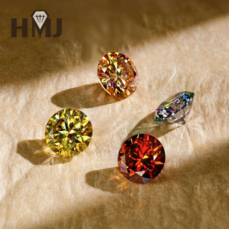 0,5-10ct Laborgezüchteter Moissanit in Grau, Champagner, Gold, Gelb, Granatapfelrot, Rundschliff, Ringe, Ohrringe, Perlenherstellung, DIY-Geschenk – Detail 9