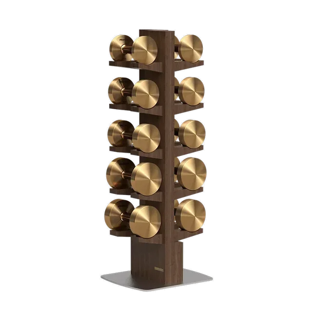 factory hot selling gold color wood dumbbell for home gym use