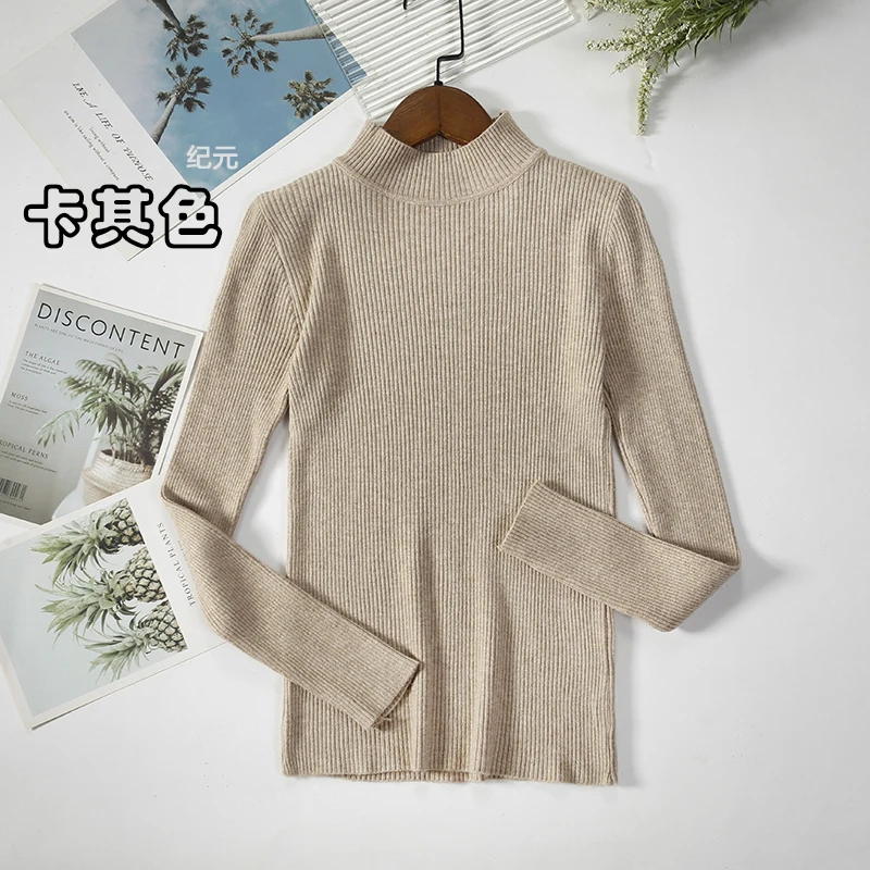 oversized sweaters 2022 New-coming Autumn Winter Tops Basic Turtleneck Pullovers Sweaters Primer Long Sleeve Short Korean Slim-fit tight Sweater brown cardigan Sweaters