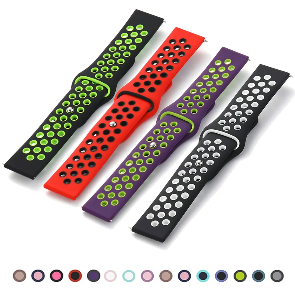  20mm for Samsung Galaxy Watch 4-5-pro-6-Classic/active 2 40mm 44mm Silicone  Sport Band 22mm bracelet Huawei GT 4-3-2e-pro strap 