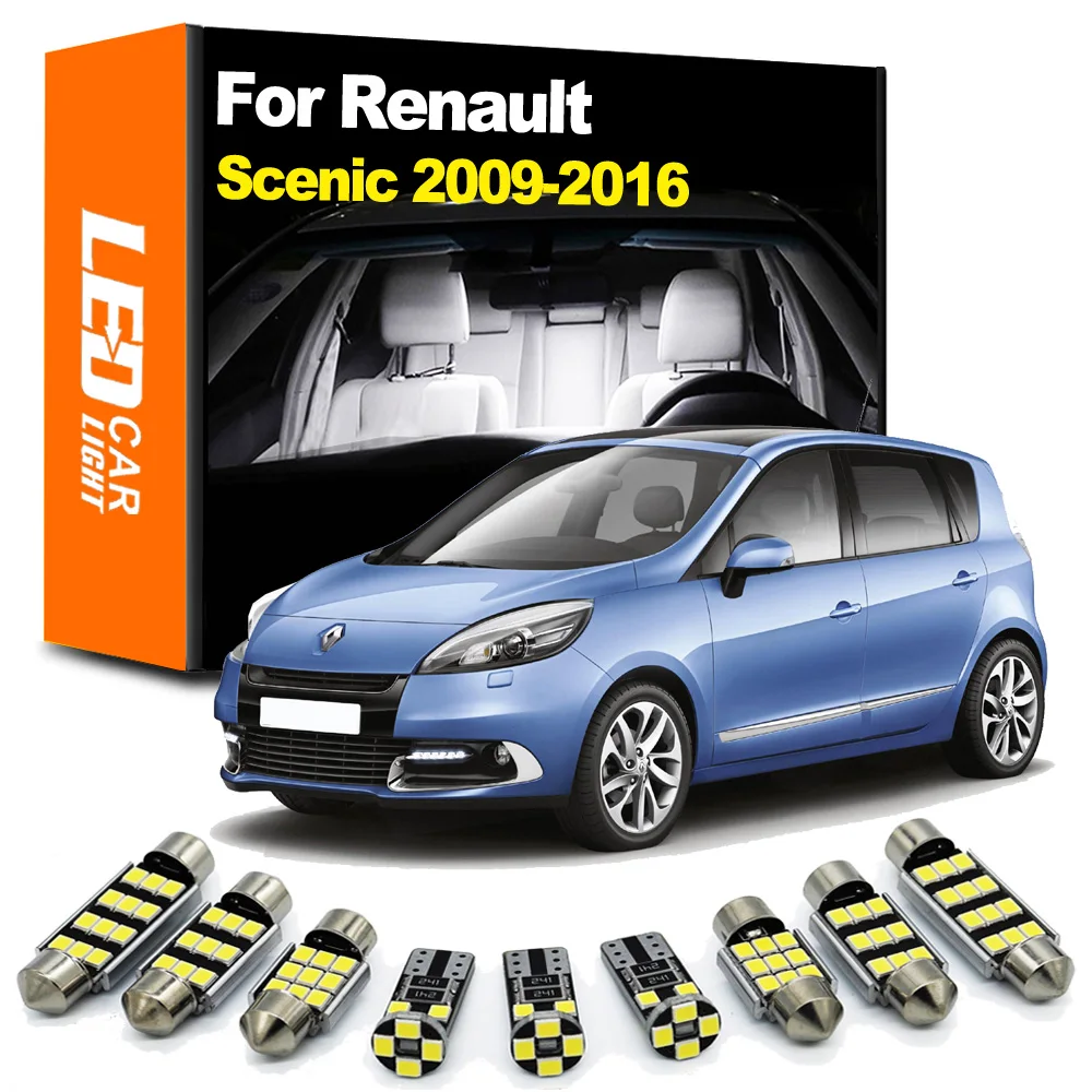 Zoomsee 17Pcs Interior LED Light Kit For Renault Scenic III 3 MK3
