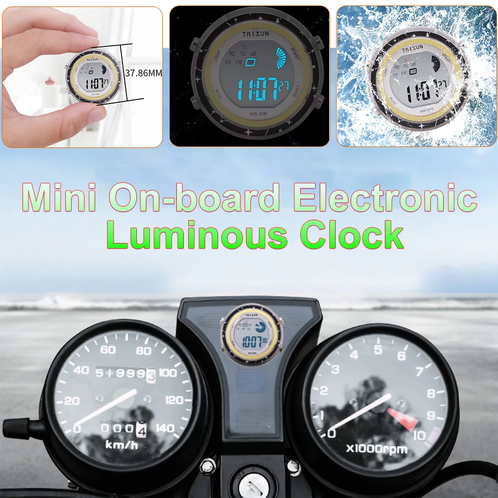 Horloge de moto étanche universelle à lumière froide, montre à coller sur  le support de vélo de montagne, horloge numérique, accessoires de moto,  style de moto - AliExpress